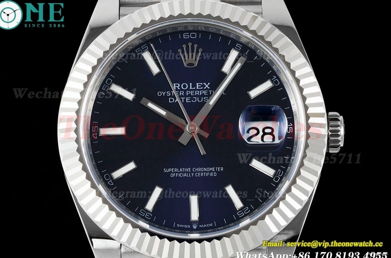 126334 Jub A3235 SS EWEF SS Blue Stk Datejust 41mm 0428
